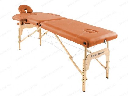 masszázságy, 2 zónás, favázas, 186x66cm, narancs, minőségi, összecsukható, hordozható, quirumed, budapest