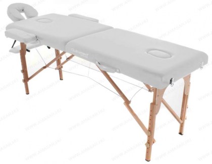 masszázságy, 2 zónás, favázas, 194x70cm, fehér, minőségi, összecsukható, hordozható, quirumed, budapest