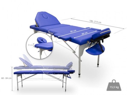 masszázságy, 3 zónás, aluvázas, 186x66cm, fehér, minőségi, összecsukható, hordozható, quirumed, budapest