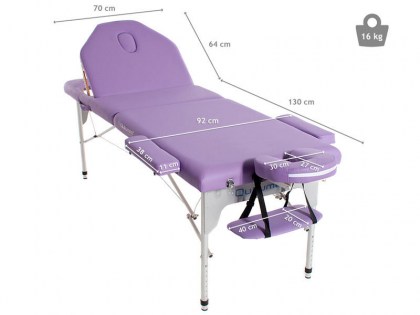 masszázságy, 3 zónás, aluvázas, 194x70cm, fekete, minőségi, összecsukható, hordozható, quirumed, budapest