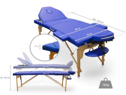 masszázságy, 3 zónás, favázas, 194x70cm, lila, minőségi, összecsukható, hordozható, quirumed, budapest