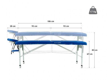 masszázságy, 4 zónás, aluvázas, 186x66cm, fehér, minőségi, összecsukható, hordozható, quirumed, budapest