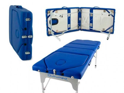 masszázságy, 4 zónás, aluvázas, 186x66cm, fehér, minőségi, összecsukható, hordozható, quirumed, budapest