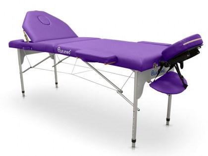 masszázságy, 3 zónás, aluvázas, 186x66cm, lila, minőségi, összecsukható, hordozható, quirumed, budapest