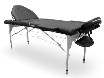masszázságy, 3 zónás, aluvázas, 186x66cm, fekete, minőségi, összecsukható, hordozható, quirumed, budapest