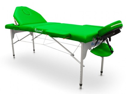 masszázságy, 3 zónás, aluvázas, 186x66cm, zöld, minőségi, összecsukható, hordozható, quirumed, budapest