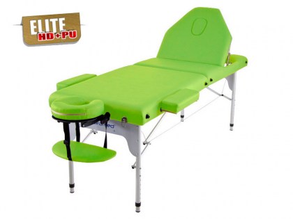 masszázságy, 3 zónás, aluvázas, elite, prémium minőségű, vastag párnázat, 186x66cm, zöld, minőségi, összecsukható, hordozható, quirumed, budapest