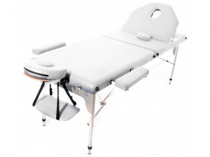 masszázságy, 3 zónás, aluvázas, 194x70cm, fehér, minőségi, összecsukható, hordozható, quirumed, budapest