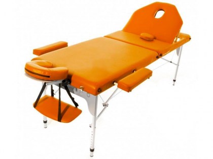 masszázságy, 3 zónás, aluvázas, 194x70cm, narancs, minőségi, összecsukható, hordozható, quirumed, budapest