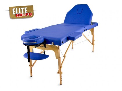 masszázságy, 3 zónás, favázas, elite, prémium minőségű, vastag párnázat, 194x70cm, kék, minőségi, összecsukható, hordozható, quirumed, budapest