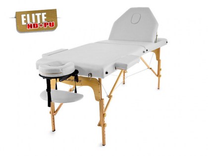 masszázságy, 3 zónás, favázas, elite, prémium minőségű, vastag párnázat, 194x70cm, fehér, minőségi, összecsukható, hordozható, quirumed, budapest