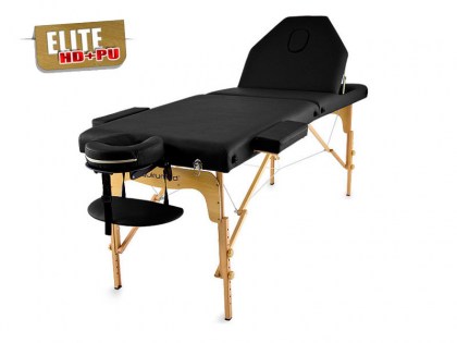 masszázságy, 3 zónás, favázas, elite, prémium minőségű, vastag párnázat, 194x70cm, fekete, minőségi, összecsukható, hordozható, quirumed, budapest