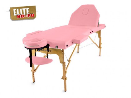 masszázságy, 3 zónás, favázas, elite, prémium minőségű, vastag párnázat, 194x70cm, rózsaszín, minőségi, összecsukható, hordozható, quirumed, budapest