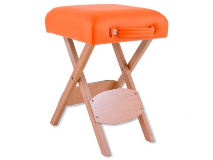 masszázs szék, masszázsszék, kezelőszék, tetoválószék, favázas, hordozható, összecsukható, minőségi, narancs, szín, Quirumed, Amasar, Budapest