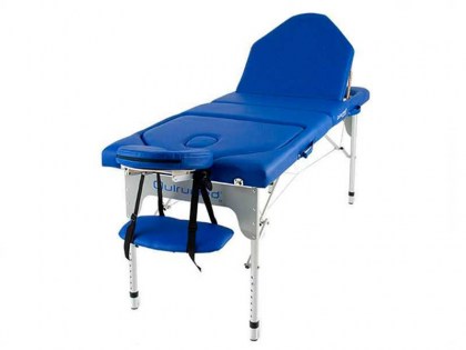 masszázságy, 4 zónás, aluvázas, 186x66cm, kék, minőségi, összecsukható, hordozható, quirumed, budapest