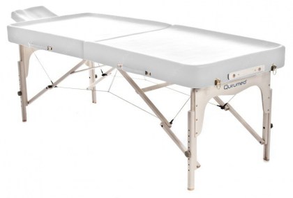 masszázságy, 2 zónás, favázas, ajurvedikus, vastag párnázat, 192x75cm, fehér, minőségi, összecsukható, hordozható, quirumed, budapest