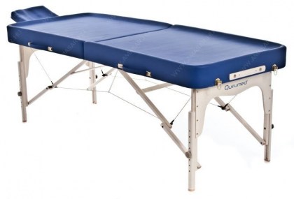 masszázságy, 2 zónás, favázas, ajurvedikus, vastag párnázat, 192x75cm, kék, minőségi, összecsukható, hordozható, quirumed, budapest