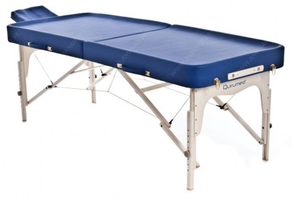 masszázságy, 2 zónás, favázas, ajurvedikus, vastag párnázat, 192x75cm, kék, minőségi, összecsukható, hordozható, quirumed, budapest