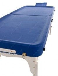 masszázságy, 2 zónás, favázas, ajurvedikus, vastag párnázat, 192x75cm, kék, minőségi, összecsukható, hordozható, quirumed, budapest