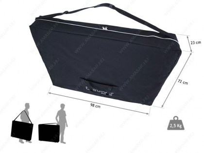 masszázs kellék, masszázságy hordtáska, gurulós, vállra akasztható, cipzárral, quirumed, minőségi, fekete, 98x72x23 cm, amasar, budapest