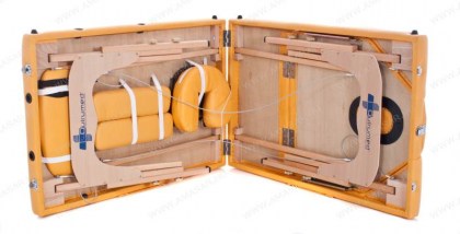 masszázságy, 3 zónás, favázas, 194x70cm, narancs, minőségi, összecsukható, hordozható, quirumed, budapest