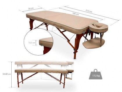 masszázságy, 2 zónás, favázas, SPA, vastag párnázat, 185x70, világos barna, innovatív, minőségi, összecsukható, hordozható, quirumed, budapest