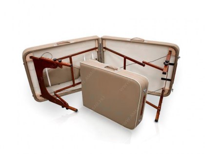 masszázságy, 2 zónás, favázas, SPA, vastag párnázat, 185x70, világos barna, innovatív, minőségi, összecsukható, hordozható, quirumed, budapest